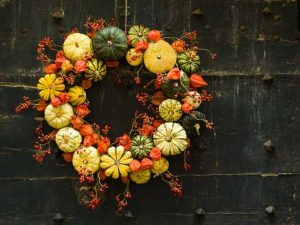 Lire la suite à propos de l’article Couronne de courge ornementale : décorez avec des citrouilles et des courges du jardin